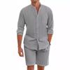 Men's Ruffled Short Sleeve Shirt Shorts Outfit