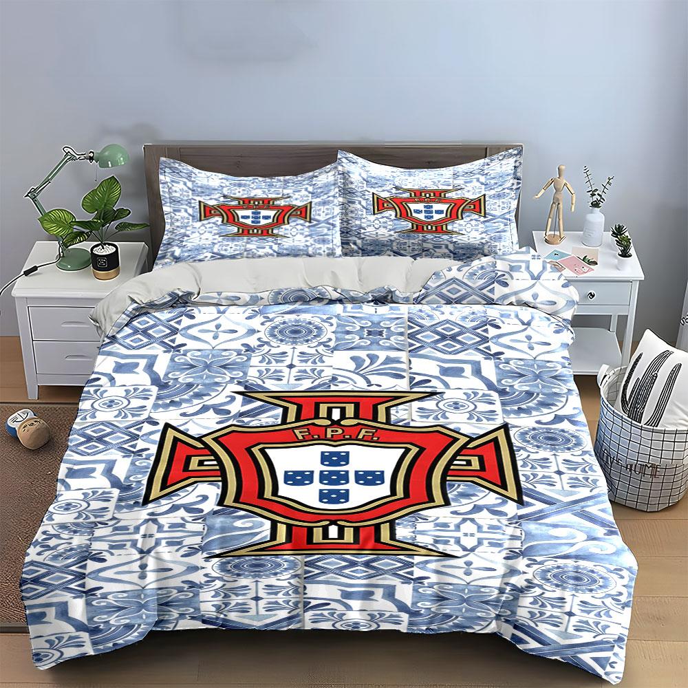 Blue Floral Tiles Pattern. Bedding Sets Duvet Cover Sets Duvet Covers Pillowcases(1 * Duvet Cover 2 * Pillowcases, Without Duvet Insert)