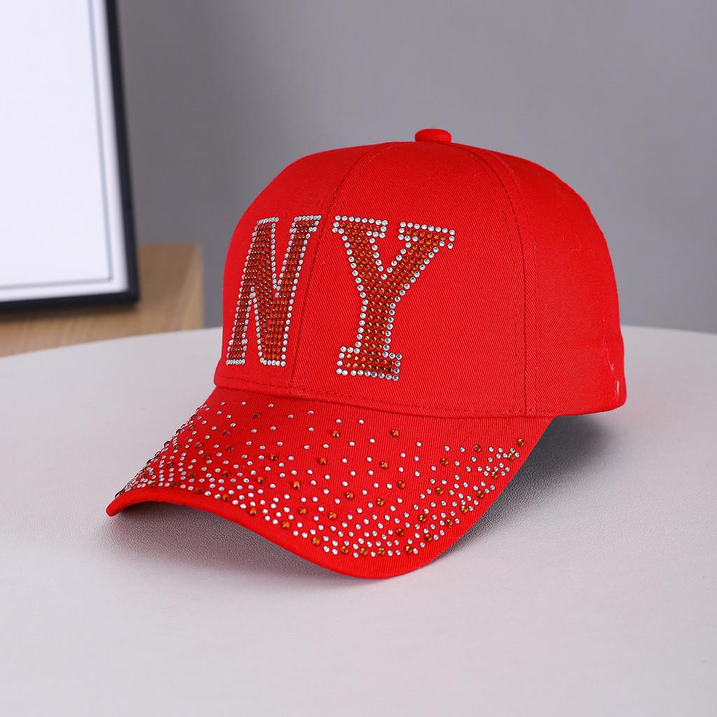 New Diamond Letter Baseball Cap With Embellished Logo For Fashionable Women And Teens