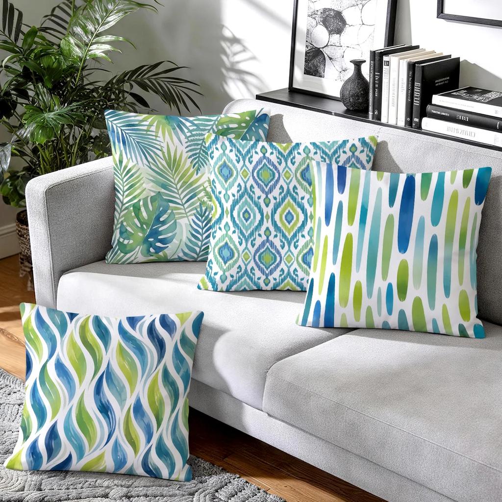 1pcs/4pcs Watercolor Abstract Geometry Cushions Pillowcase Polyester Cushion Cover Throw Pillow Pillowcover Home Car Sofa Decor