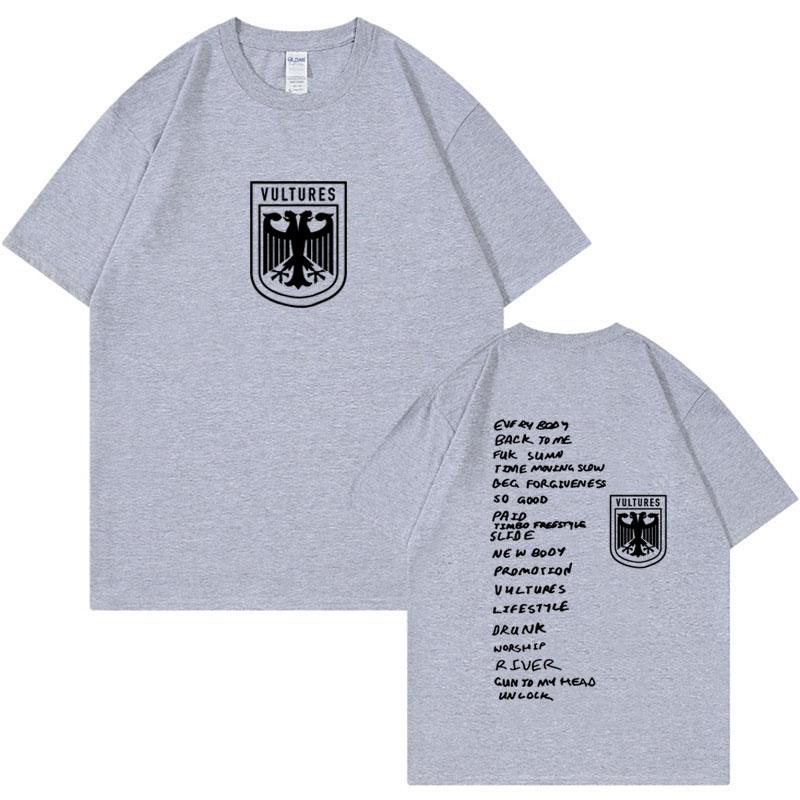 Vultures Kanye West Nowy Album Muzyczny Logo T-Shirt Odzież Męska Hip Hop Punk T-Shirt Unisex Vintage Bawełna Krótki Rękaw T-shirty