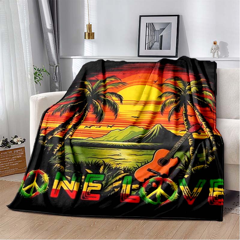Bob Marley Album Blanket Reggae Music Jamaican Style Soft Flannel Blanket Home Sofa Bed Cover Warm Travel Christmas Gift Blanket