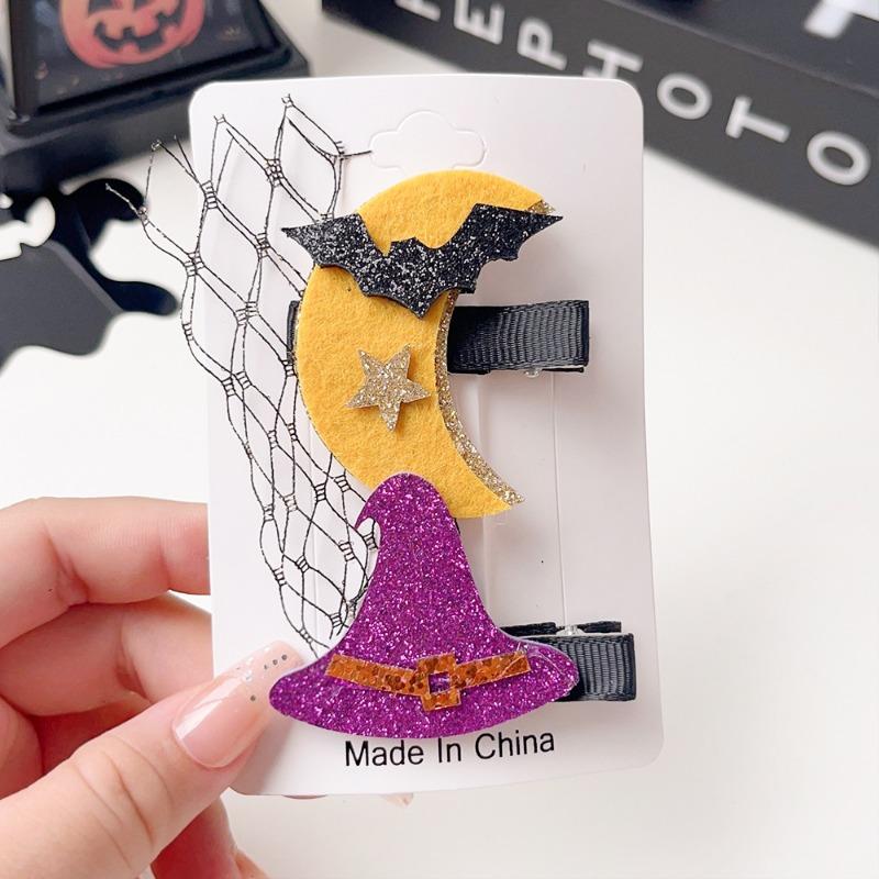 

Хэллоуин Смешная тыква призрак летучая мышь боковая заколка верхняя заколка праздничная атмосфера аксессуар для волос
