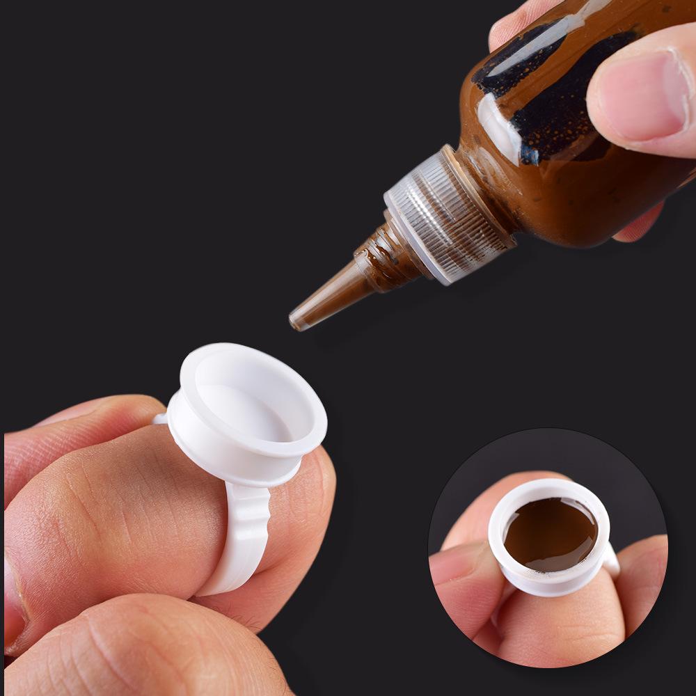 Tattoo Pigment & Eyelash Glue Ring Cup with Bowl 