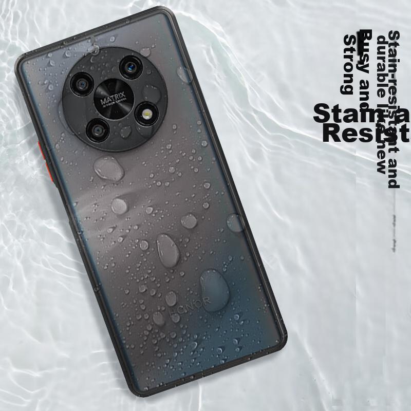 Phone Case for Honor X30, for Honor X40 GT, Contrasting Color Shockproof Upgraded Silicone Frosted Lens Full Protection - Midnight Black