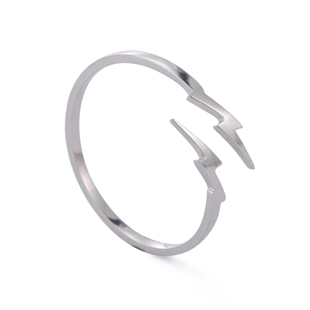 

Cazador Geometric Lightning Open Rings for Women Stainless Steel Jewelry Simple Adjustable Ring Friends Gifts Wholesale Trendy Adjustable