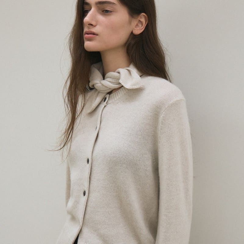 The small knit muffler (oat grey)