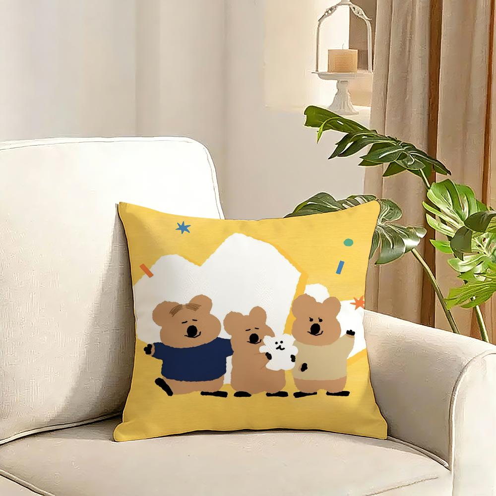 Korean stationery DDinotaeng Cushion Cover Reversible Plush Pillow Cover Soft Fluffy Home Decor for Sofa Bedroom