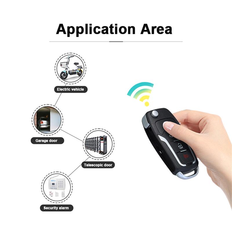 433Mhz Car Remote Control Key Smart Electric Garage Door Replacement Cloning Cloner Copy Remote 4 Channe