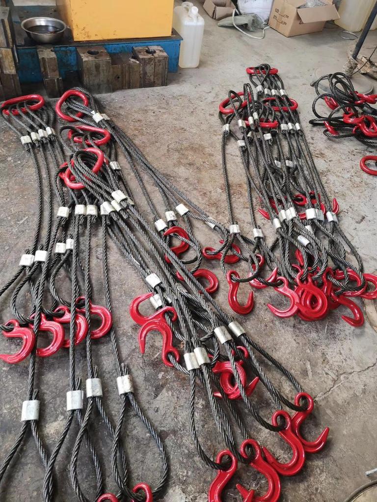 Hand-Spliced Steel Wire Rope Slings, Eye-Spliced Tow Rope for Lifting and Cranes, Available In 10/12/14/16/18MM