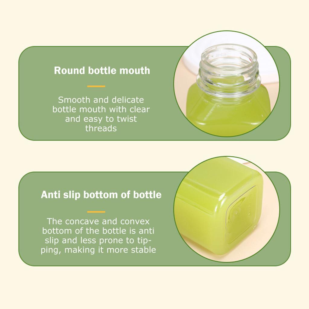 Jednorázová 38 Hrdlová Čtvercová Plastová Průhledná Láhev na Nápoje s Víčkem Láhev na Džus