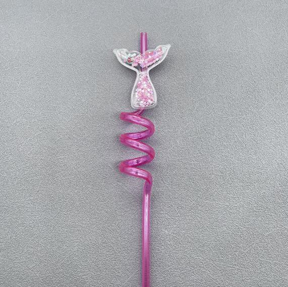 2Pcs Mermaid Theme Party Mermaid Tail Straw Gift Sparkling Straw Birthday Party Summer Pool Party Supplies