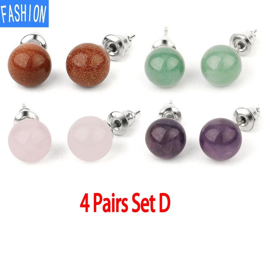 

Креативные милые серьги с натуральными кристаллами в горошек, простые европейские и американские серьги, женские оригинальные серьги-брелки SetD