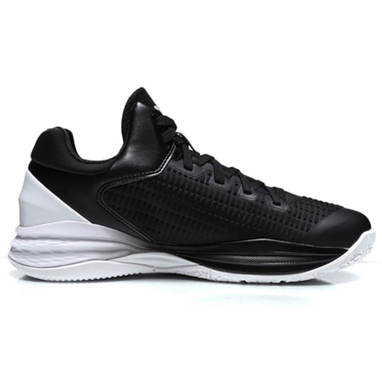 LiNing Night Walker Professional Competition Shoes Non-Slip Lightweight Low-Top Basketball Shoes Men sneaker Black White ABAN071-3