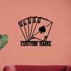 Metal Poker Card Wall Art, Personalized Game Room Decor, Custom Playing Card Sign, Gamer Gift Metal Wall Sign