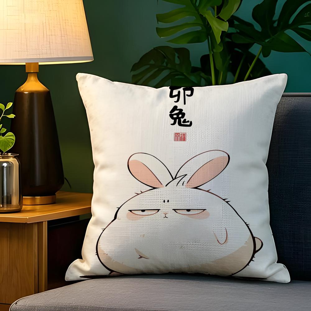 Cute cartoon animal girl decor Pillow Case Natural Linen Pillow Case DoubleSided Decor Sofa Pillowcase Home Decor
