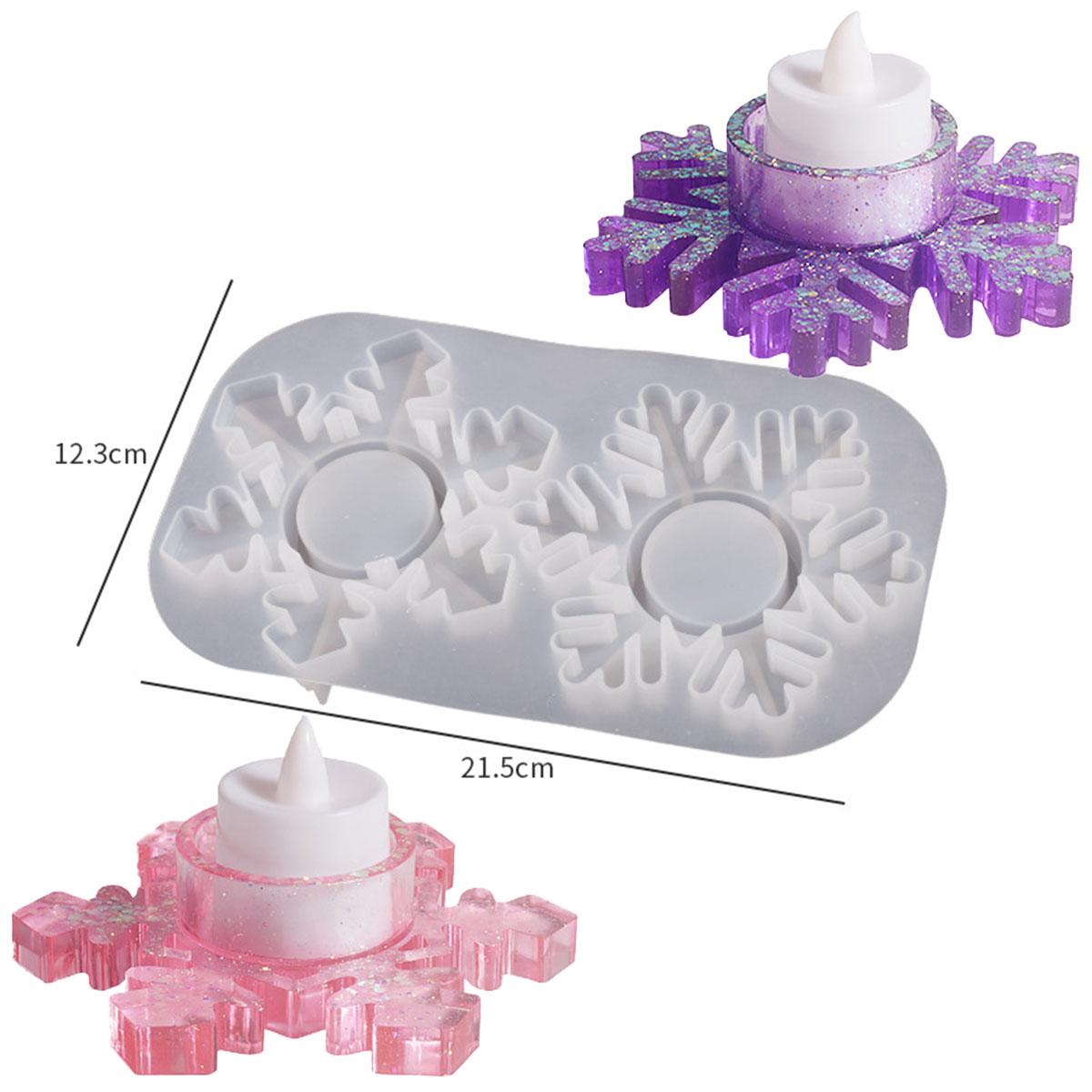 

Snowflake Silicone Candlestick Mold Snow Resin Crystal Mould Chocolate Candle Holder Making Tool Home Decor Christmas Gifts