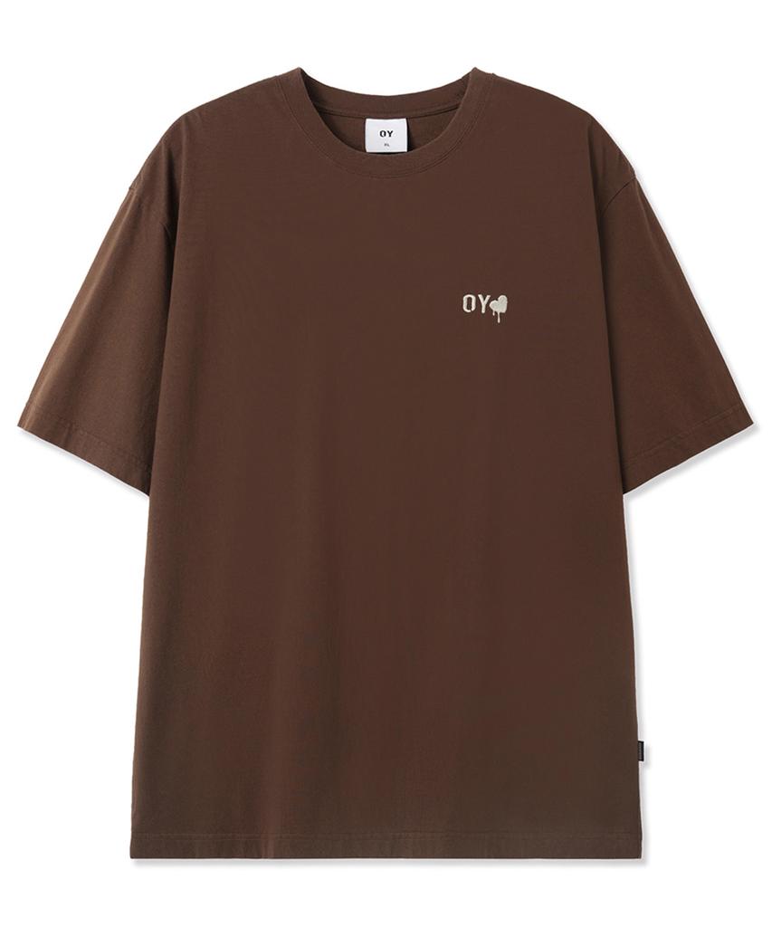Opeunyadeu(Owai) Embroidered Heart Tee - Brown