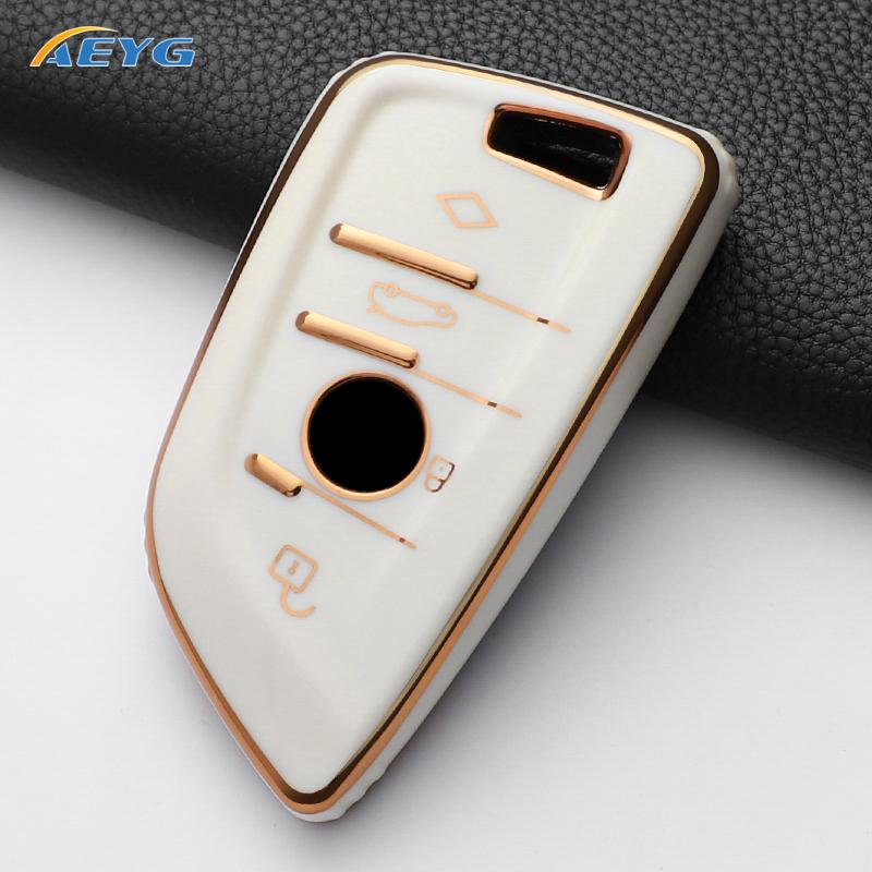 TPU Car Key Case Cover Shell For BMW X1 X3 X5 X6 X7 1 3 5 6 7 Series G20 G30 G11 F15 F16 G01 G02 F48 Keyless Key Chain