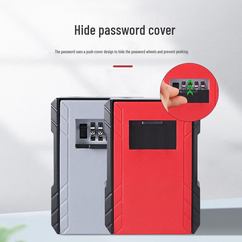 Wall-Mounted Key Lock Box with Password for Temporary Use at Home and Guesthouses