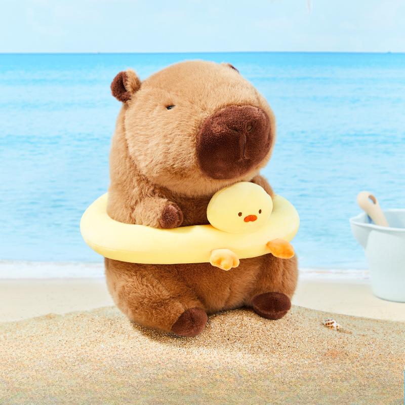 Summer Swimming Ring Kapibala Capybara Doll Doll Cute Plush Toy Girl Birthday Gift