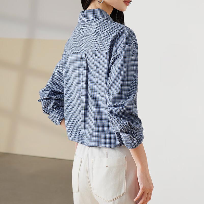 SOFSIL Women's Plaid Pure Cotton Long-Sleeve Shirt