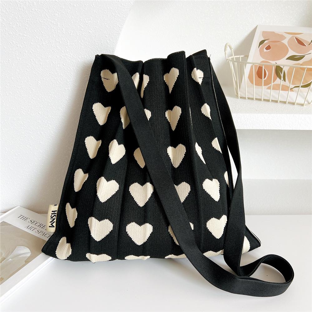 INS Accordion Pleated Crossbody & Shoulder Bag - Knitted, Foldable, Fashionable Design from Korea