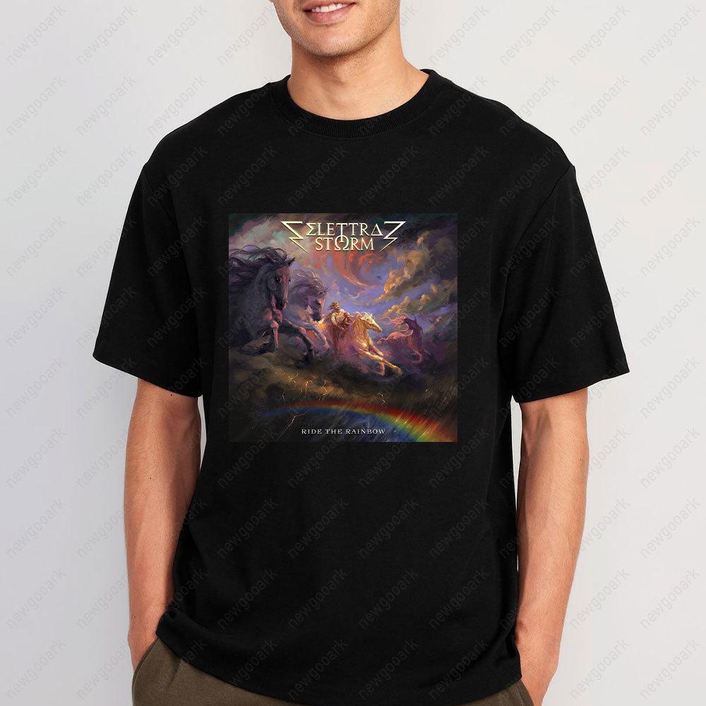 New Album Evertale Tshirt ELETTRA STORM Power Metal Band Graphic T Shirts Woman Man Heavy Metal Style Cotton Shortsleev