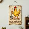 Funny Sarcastic Metal Wall Sign - Don't Ruffle My Feathers I Will Bury You - Vintage Aluminum Plaque 12x8 Inch Rustic Man Cave Decor