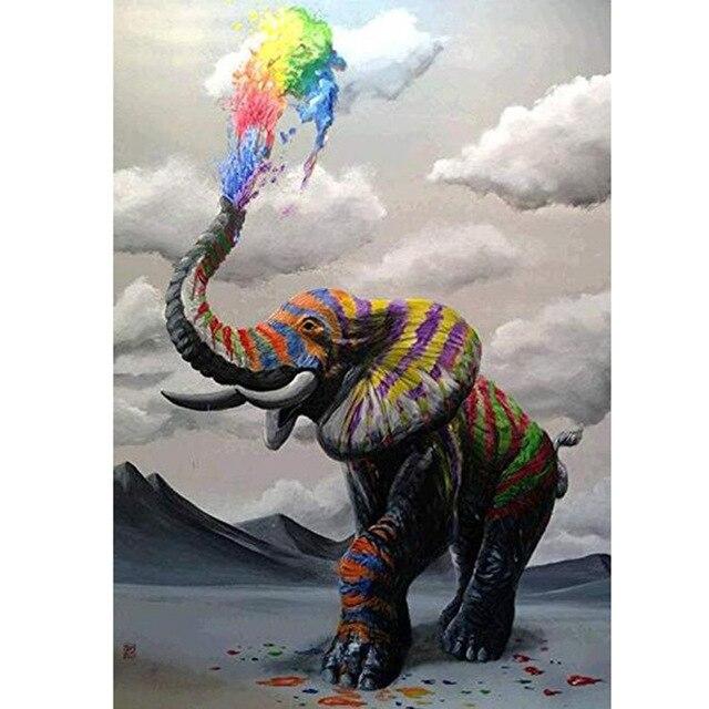 5D Diamond Painting Elephant Full Square Round Drill Mosaic Diamond Embroidery Cross Stitch Rhinestone Pictures Home Decoration
