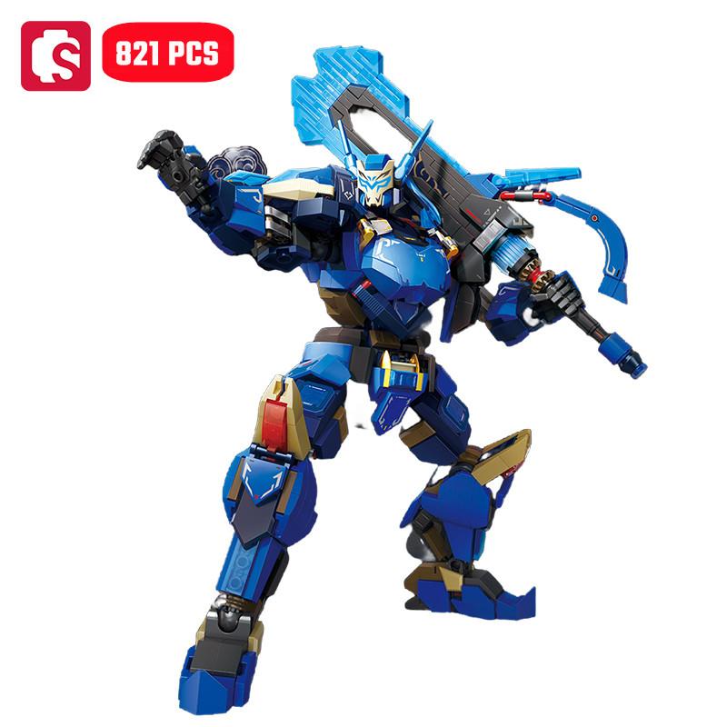 Non-Toxic Sembo Chiese-Style Mecha Assemblage Building Blocks Robot Model Bricks Collectible Ornaments Kids Toys For Children Diy Holiday Gift