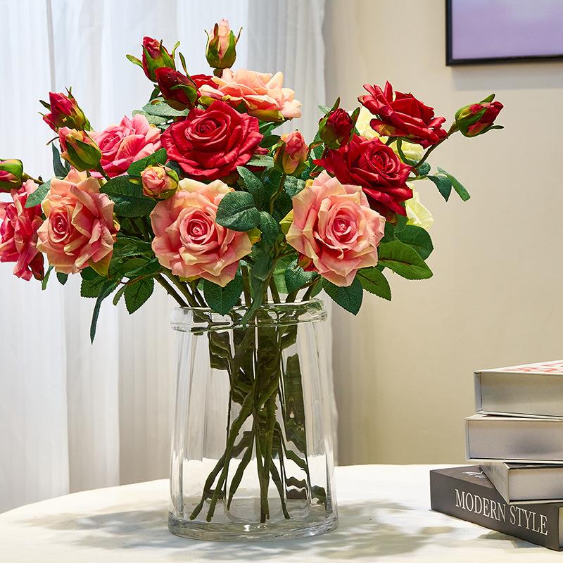1/5PCS Artificial Flowers Silk Roses Wedding Bridal Bouquet Home Vase Table Outdoor Garden Yard Holiday Party DIY Gift Box Decor