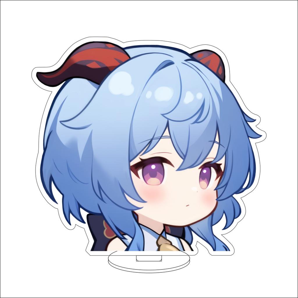 10CM Anime Genshin Impact Figure Stand Model Amamiya Ganyu Cute Desk Decor Standing Sign Gifts