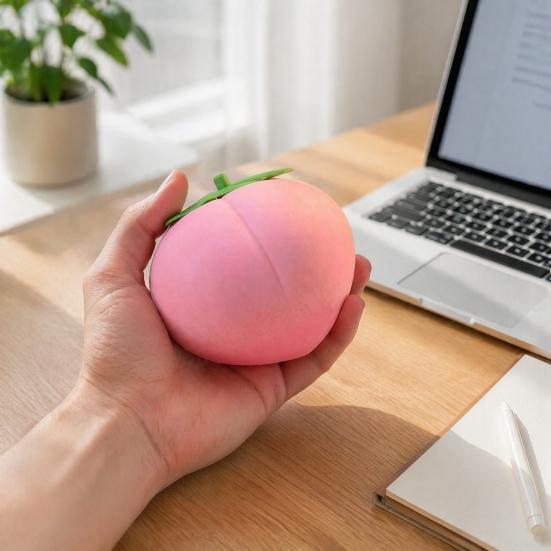 Stress Relief Toy Giant Peach Toy Realistic Large Squeeze Soft Simulated Fruit Sensory Desk for Adults & Kids Anxiety