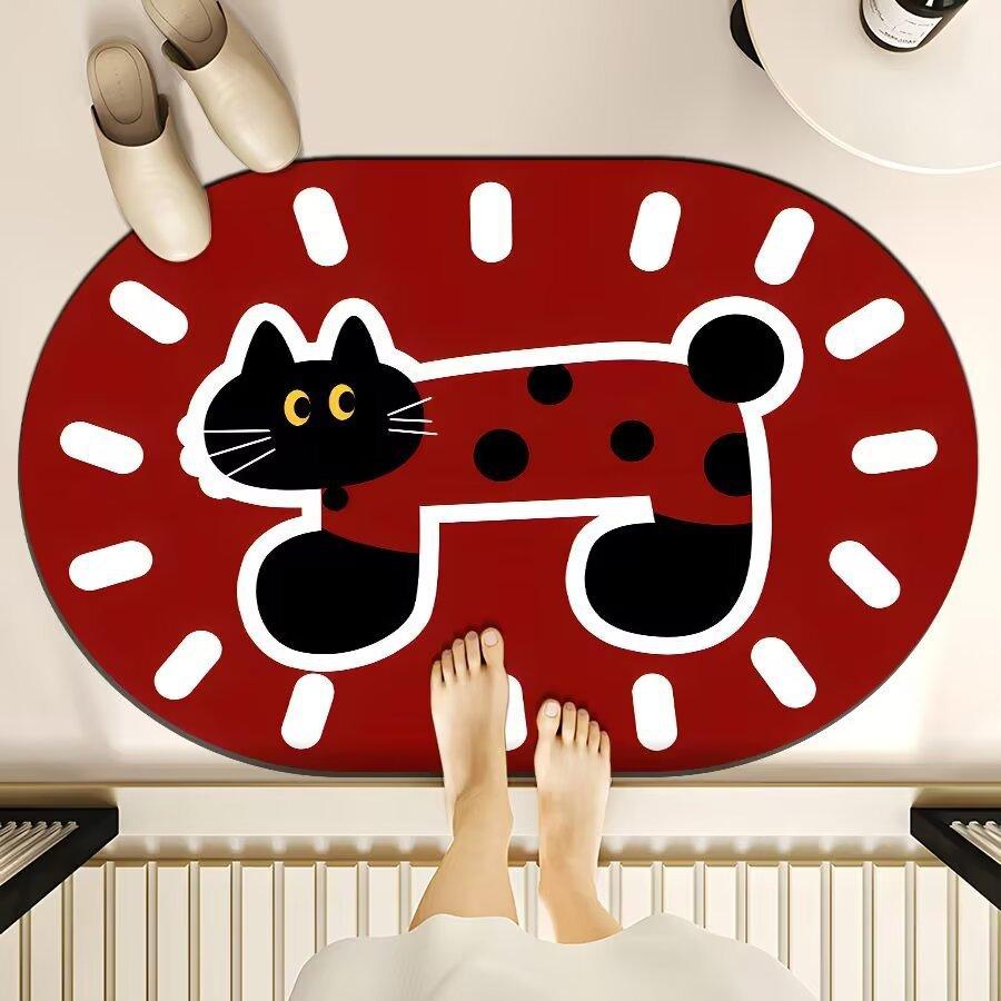 Diatom Mud Pad Resistant To Dirty Toilet Bathroom Toilet Door Area Moisture-wicking Quick Drying Mat Shower Room Door Slip-resistant Mat