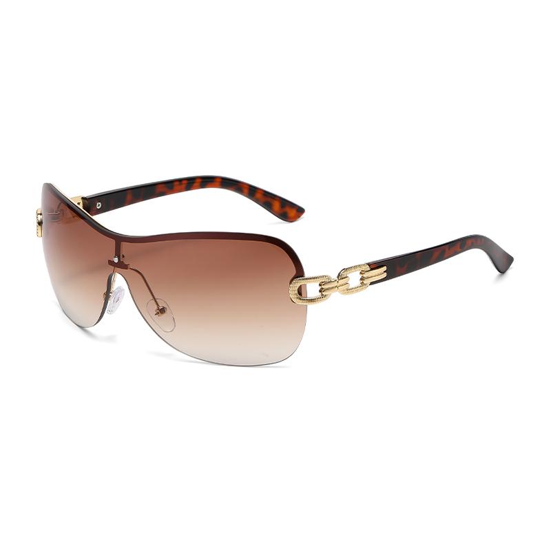 Retro Style One-piece Sunglasses Versatile Wrapped Glasses Fashionable And Integrated, Futuristic Technology Sunglasses