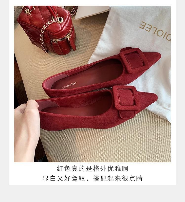 classic niche temperament, pointed head inner height increase, square buckle versatile light mouth leopard print single shoes, women's commuting ol
