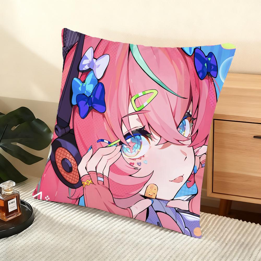 Game Zenless Zone Zero Cushion Cover Soft Short Plush Pillow Cover Smooth Cozy Texture Aesthetic Cushion Case Home Decor