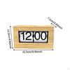 Digital Flip Clock with Wooden Frame for Desk Display 21.5x7.2x12.3cm AM/PM Hotel Yoga Room