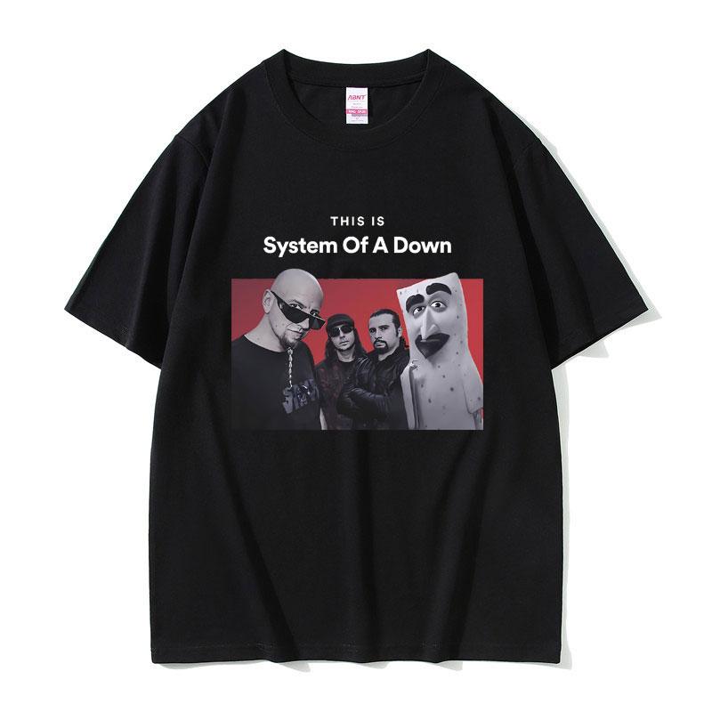 

This Is System of A Down T Shirts Men Women Cotton Vintage Oversized T-shirt Men s 90s Rock Band Alternative Metal Music Tshirt 4XL