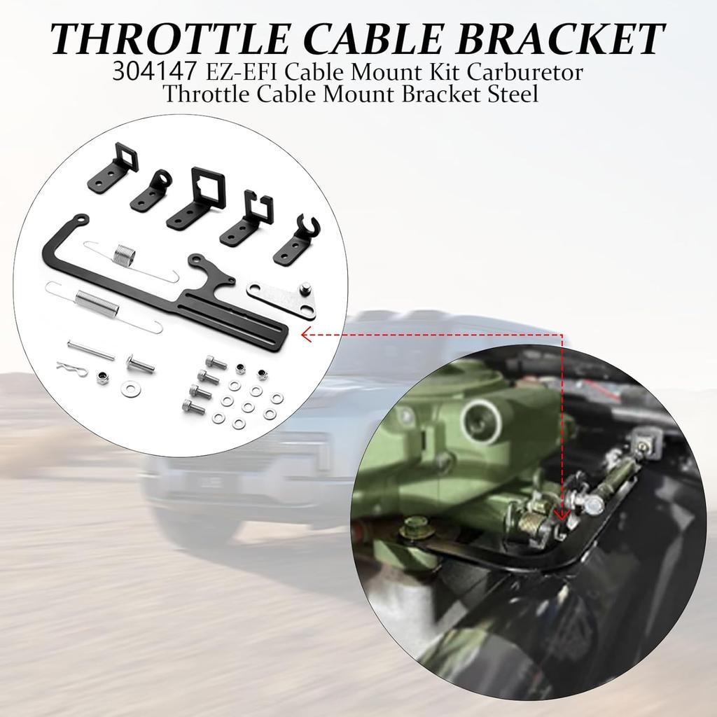 304147 EZ EFI Adjustable Throttle Cable Mount Kit For GM 700R4 And TH350 Automatic Transmissions - Durable Throttle Cable Bracket, Compatible With