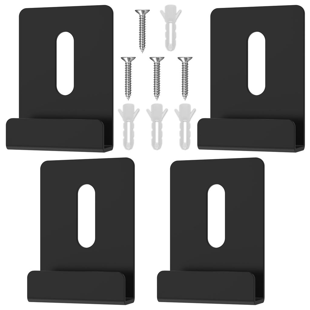 4 Stück Metall-Spiegelklammern Edelstahl Schwarze Spiegelhalterklammern Kanal-Spiegelklammern Kits für Spiegel-Werbetafel