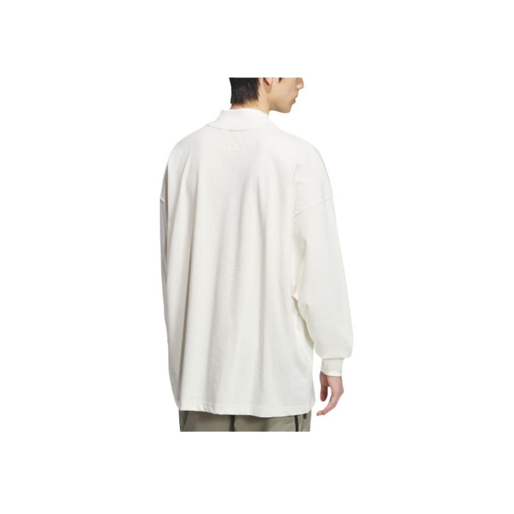 adidas Lounge Langarm Lockerer Schnitt Rundhalsausschnitt Mode Weiches Langarm-T-Shirt Herren Tops Han-Jade-Weiß JL6066