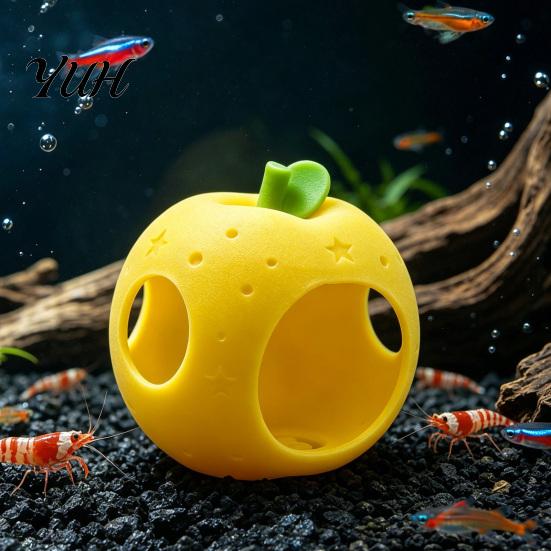 Fish Tank Cave Decorations Fruit Aquarium Hide Cave, Apple Pitaya Hideout, 3D Realistic Ornament Printed Decorative for Betta And Shrimp Non-Toxic