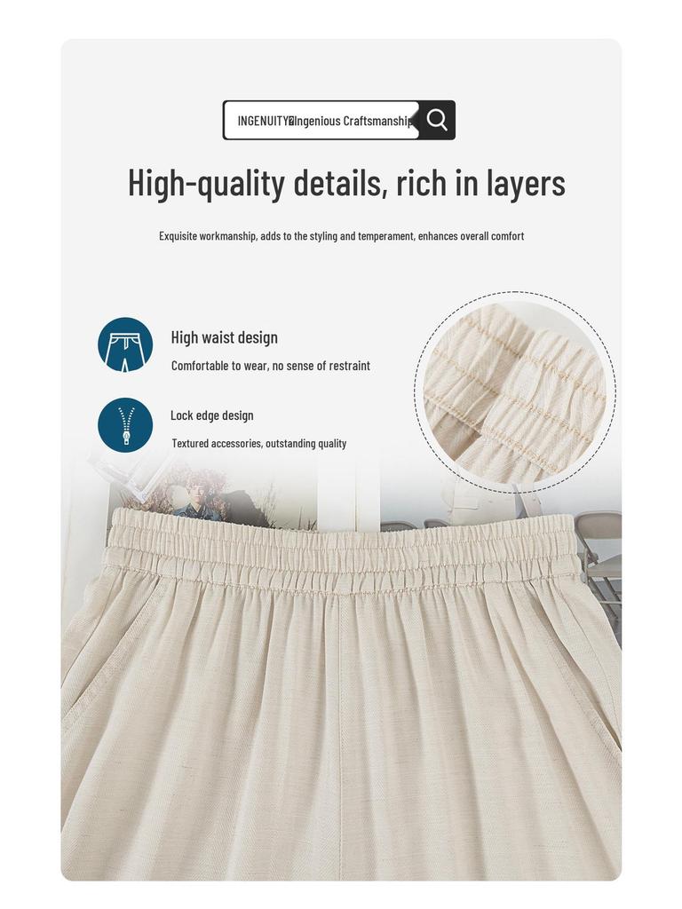 Crescent Moon Women’s Tencel Linen Wide-Leg Pants - Spring/Summer 2026, Lightweight & Cool