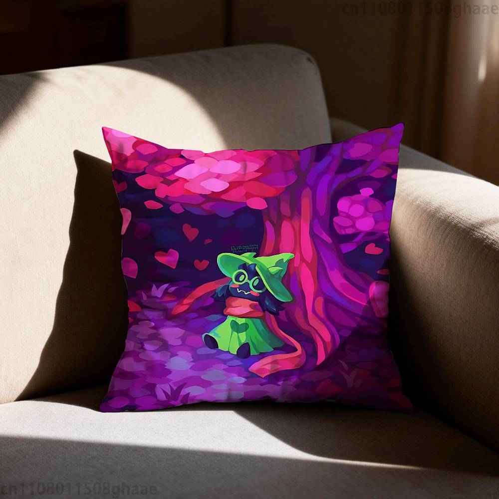 Deltarune Ralsei Game Pillow Case Antidustmite Pillowcase Invisible zipper silky short plush Sofa cushion cover