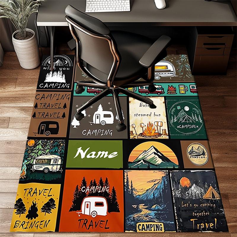 1PC Custom Name Adventure Journey Theme Floor Mat Ideal for Living Room, Game Rooms, Office, Bedroom, Floor Mat Playful Design