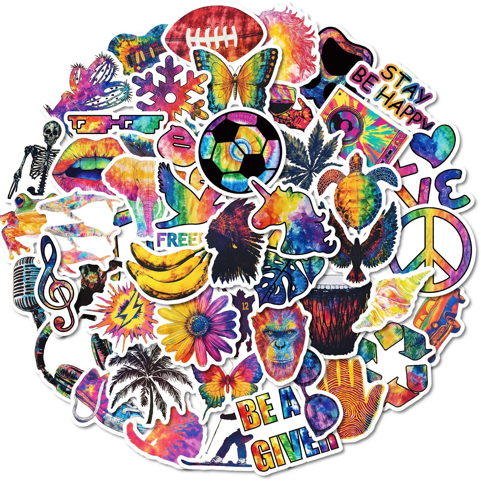 New 50 Creative Colorful Series Mix And Match Graffiti Decals Gorgeous Butterfly Decorative Decals Decals Premium