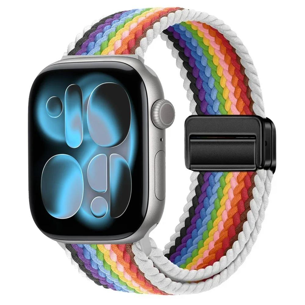 Nylon Strap for Apple Watch 11 10 46mm 42mm/Ultra 3 2 1 49mm Magnetic buckle Wristband iWatch 9 8 7 6 5 4 SE 45mm 44mm 41mm 40mm