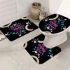 Happy Mother'S Day Shower Curtain Set With 12 Hooks --Shower Curtain, Bath Mat, Toilet Seat Cover And U-Shaped Rug -- Machine